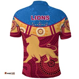 Custom Personalised Brisbane Indigenous Polo Shirt Proud Lions