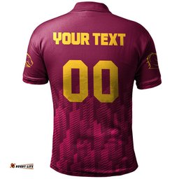 Brisbane Broncos Polo Shirt Logo Sport Ombre - NRL