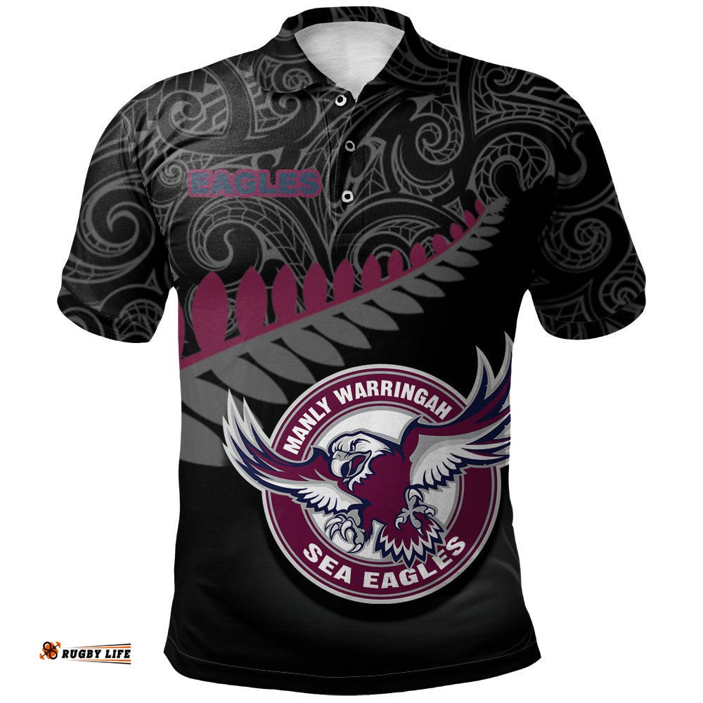 Manly Warringah Sea Eagles Polo Shirt Rugby Maori - NRL
