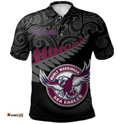 Manly Warringah Sea Eagles Polo Shirt Rugby Maori - NRL