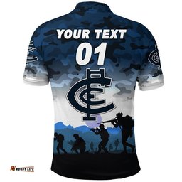 Custom Personalised Carlton Blues ANZAC Polo Shirt Simple Style