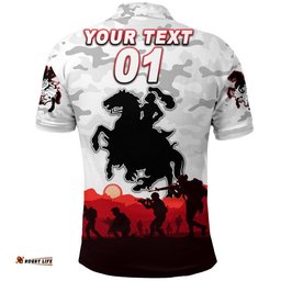 Custom Personalised Dragons ANZAC Polo Shirt Simple Style - White