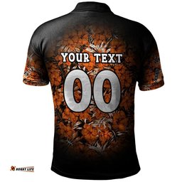 Wests Tigers Polo Shirt Polynesian Hibiscus Tropical Vintage  - NRL