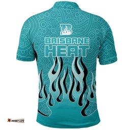 Brisbane Heat Polo Shirt - Aboriginal Style Of Dot Fire -