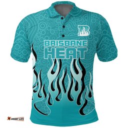 Brisbane Heat Polo Shirt - Aboriginal Style Of Dot Fire -