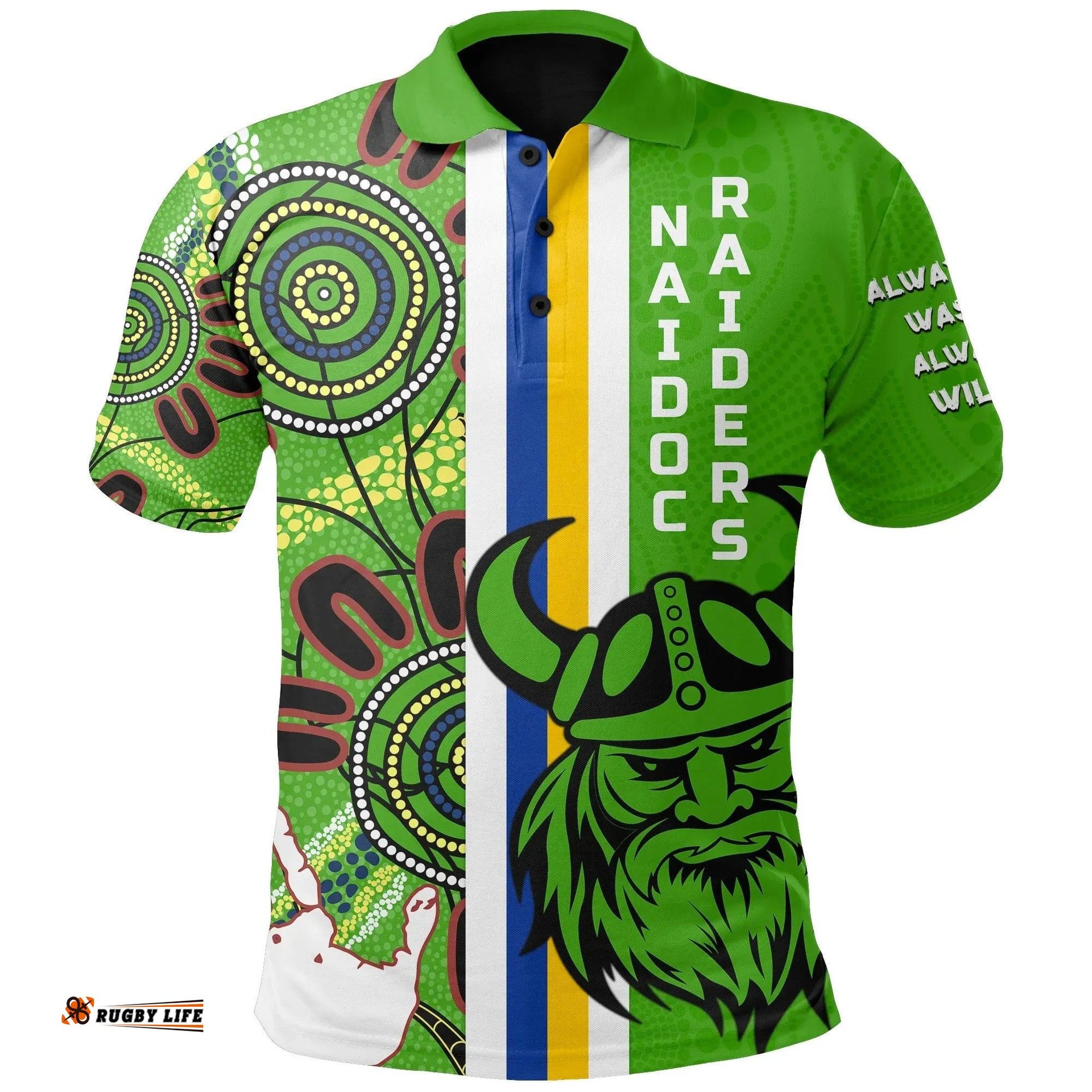 Naidoc Australia Rugby Canberra Polo Shirt Raiders Indigenous - NRL
