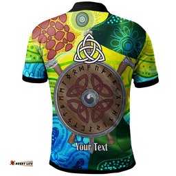 Raiders Rugby Polo Shirt - Custom Vikings Pride with Aboriginal Dot Painting Style Player And Number Polo Shirt