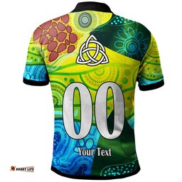 Raiders Rugby Polo Shirt - Custom Vikings Pride with Aboriginal Dot Painting Style Player And Number Polo Shirt