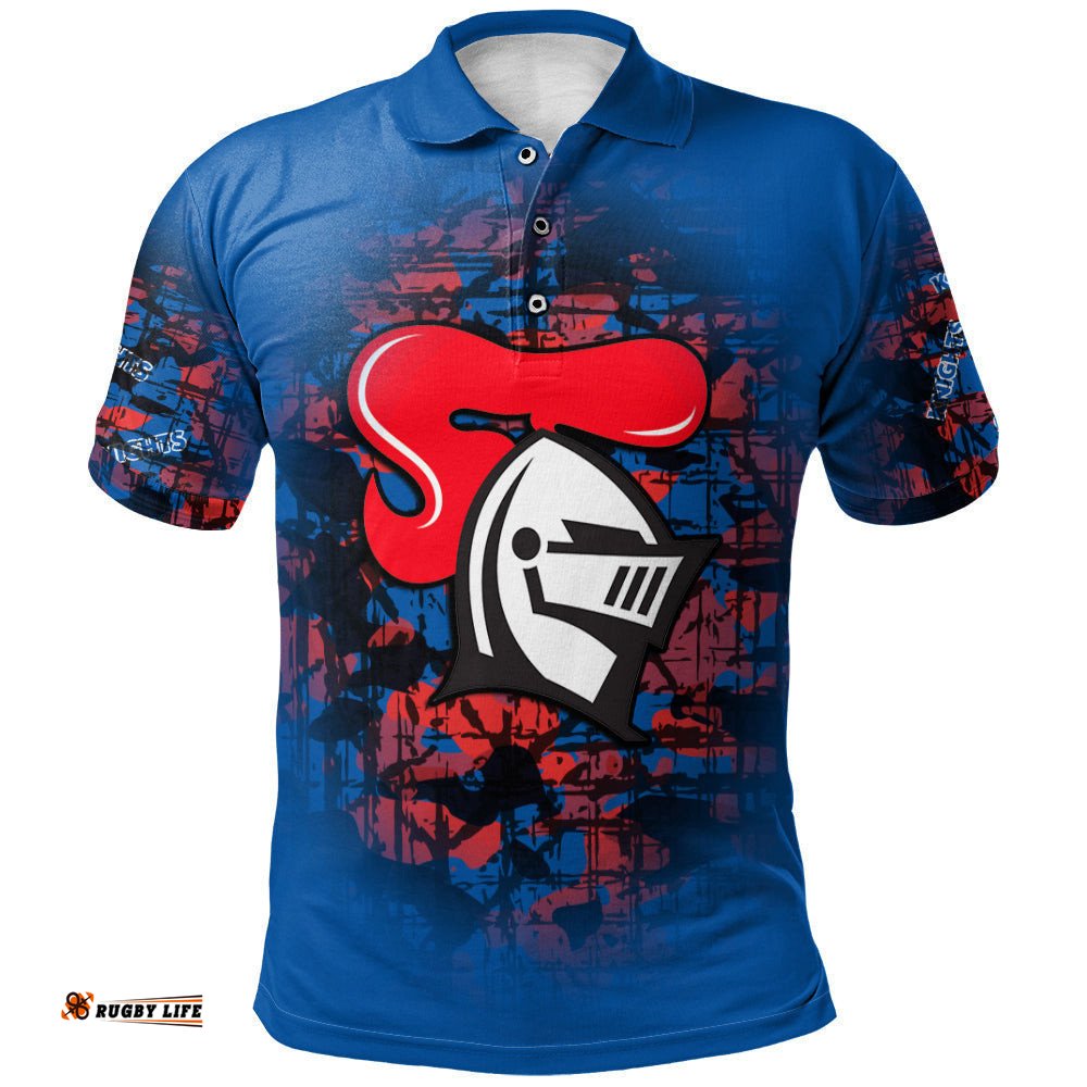 Newcastle Knights Polo Shirt Camouflage Vintage  - NRL