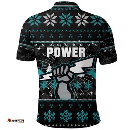 Port Adelaide Polo Shirt - Christmas Ugly Style -