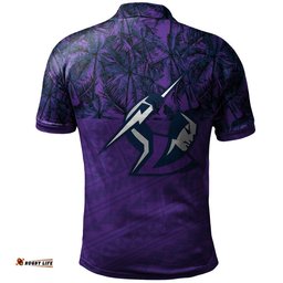 Melbourne Storm Polo Shirt Coconut Tree- NRL