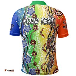 Custom Personalised NAIDOC Aboriginal Lizard And Turtle Polo Shirt