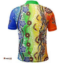Custom Personalised NAIDOC Aboriginal Lizard And Turtle Polo Shirt