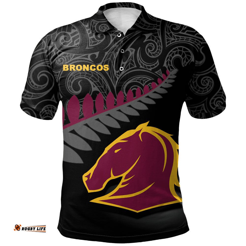 Brisbane Broncos Polo Shirt Rugby Maori - NRL