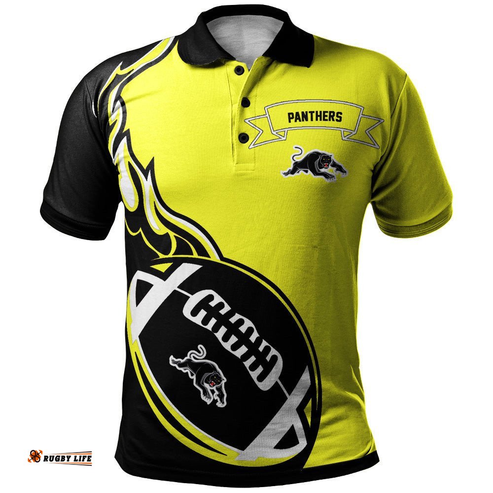 Penrith Panthers Polo Shirt Flame Ball - NRL