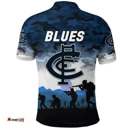 Carlton Blues ANZAC Polo Shirt Simple Style
