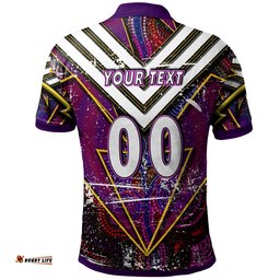 Storm Rugby Polo Shirt - Custom Storm And Thunder Aboriginal Style Of Dot Background Personalised Player And Number Polo Shirt