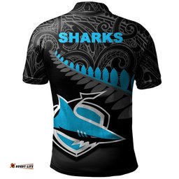 Cronulla-Sutherland Sharks Polo Shirt Rugby Maori - NRL