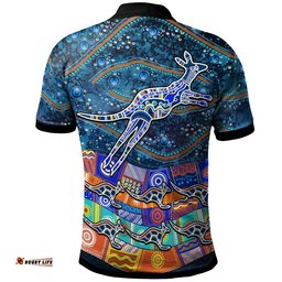 Custom Text Polo Shirts - Kangaroo Dreaming
