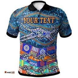 Custom Text Polo Shirts - Kangaroo Dreaming