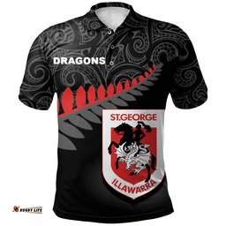 St. George Illawarra Dragons Polo Shirt Rugby Maori - NRL