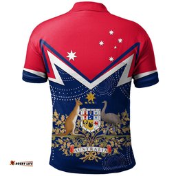 Polo Shirt - Australian Coat Of Arms Flag Color