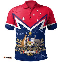 Polo Shirt - Australian Coat Of Arms Flag Color