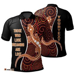 Aboriginal Personalised  Polo Shirt - Indigenous Lizard Dreaming