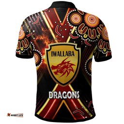 St. George Rugby Polo Shirt - Custom Dragons Mascot Illawarra Rugby with Aboriginal Art Player And Number Polo Shirt