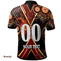 St. George Rugby Polo Shirt - Custom Dragons Mascot Illawarra Rugby with Aboriginal Art Player And Number Polo Shirt