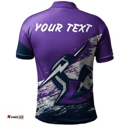 Melbourne Storm Polo Shirt Grunge Style Hot Trending - NRL