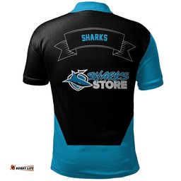 Cronulla-Sutherland Sharks Polo Shirt Flame Ball - NRL