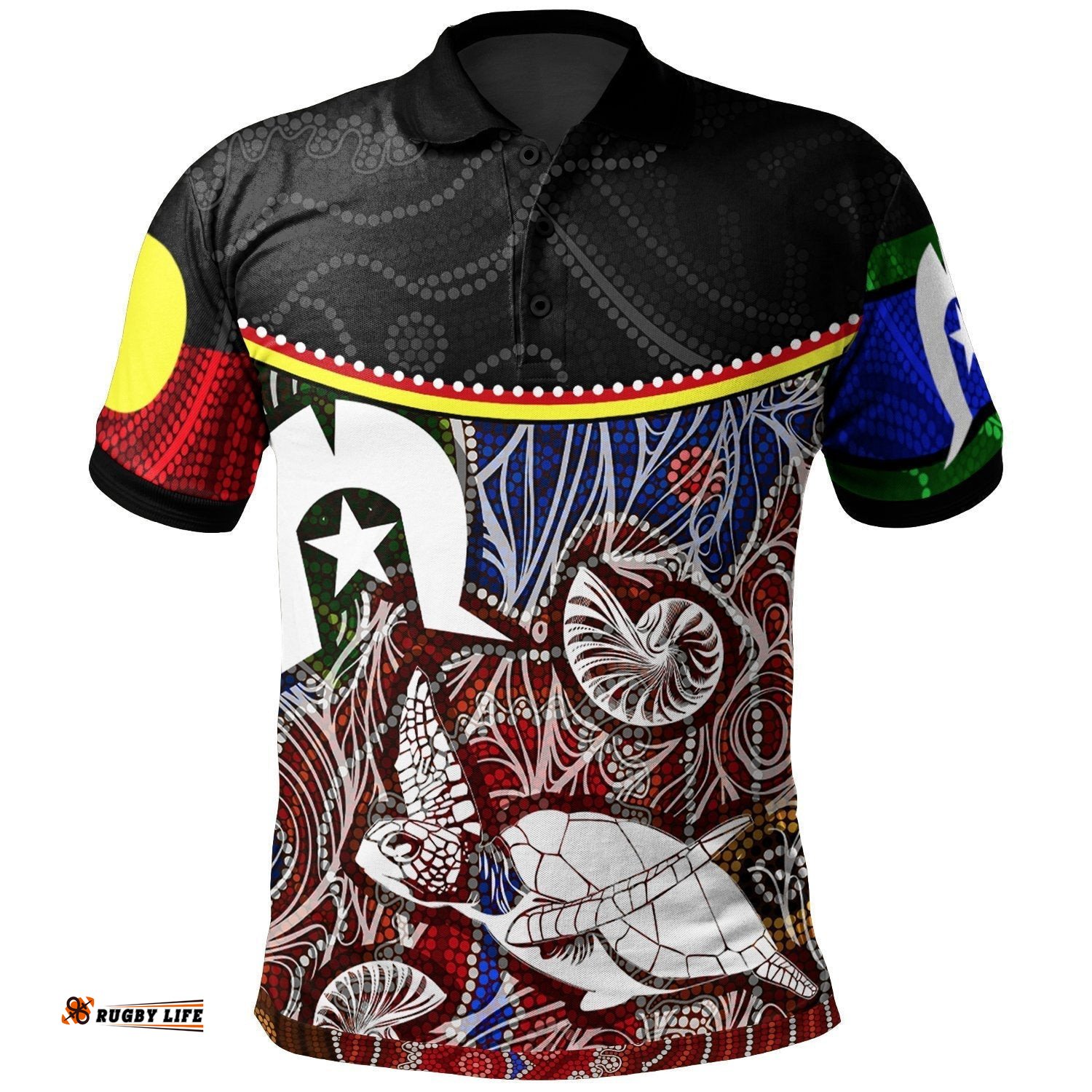 Polo Shirt - Aboriginal Dot In Naidoc Week Style