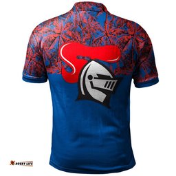 Newcastle Knights Polo Shirt Coconut Tree- NRL
