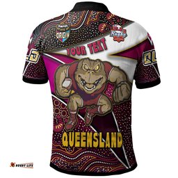 Queensland Rugby League Team Polo Shirt - Custom Queensland Maroons With Aboriginal Patterns STATE OF ORIGIN Polo Shirt