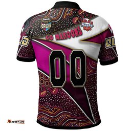 Queensland Rugby League Team Polo Shirt - Custom Queensland Maroons With Aboriginal Patterns STATE OF ORIGIN Polo Shirt