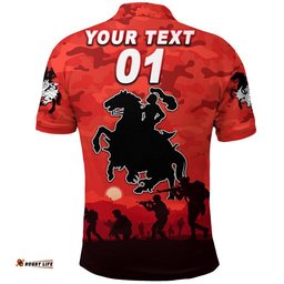 Custom Personalised St. George Illawarra Dragons ANZAC 2022 Polo Shirt Simple Style - Red