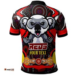 Reds Naidoc Week Polo Shirt - Custom Reds Celebrate Naidoc Week with Torres Strait Aboriginal "Get up! Stand up! Show up!" Polo Shirt