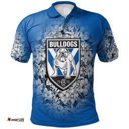 Canterbury-Bankstown Bulldogs Polo Shirt Personalized Polynesian Hibiscus Tropical Vintage - NRL