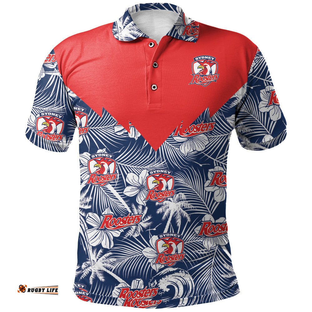 Sydney Roosters Polo Shirt Tropical Seamless - NRL