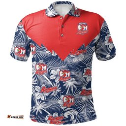 Sydney Roosters Polo Shirt Tropical Seamless - NRL