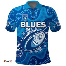NSW Blues Polo Shirt New South Wales Aboriginal Art