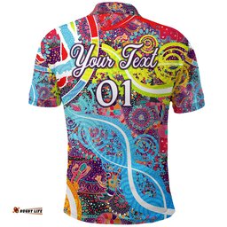 Custom Personalised Aboriginal Art Colorful Vibes Polo Shirt Indigenous