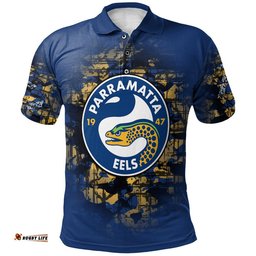 Parramatta Eels Polo Shirt Camouflage Vintage  - NRL