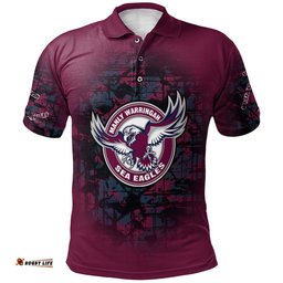 Manly Warringah Sea Eagles Polo Shirt Camouflage Vintage - NRL