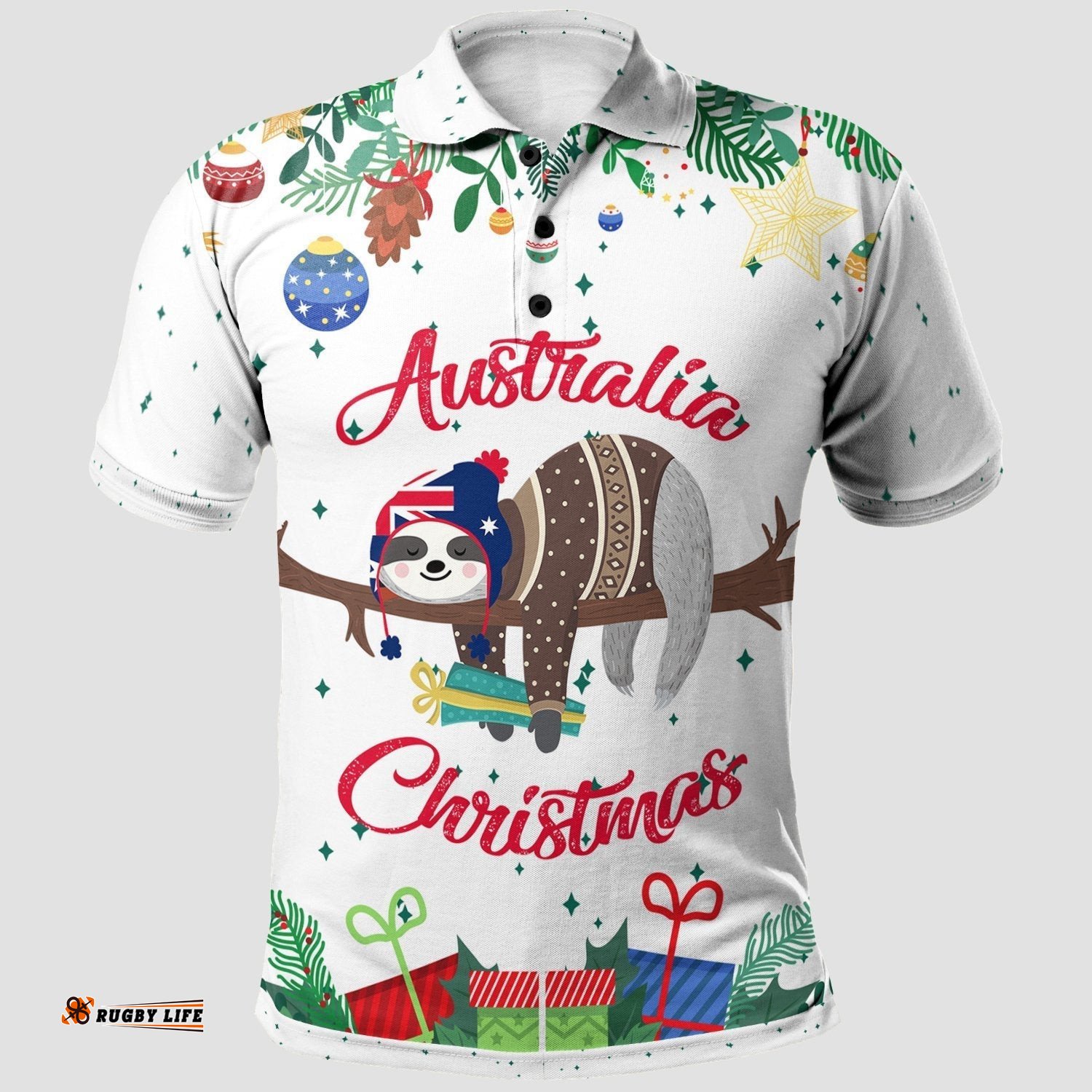 Australia Christmas Polo Shirt White - Merry Christmas