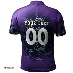 Melbourne Storm Polo Shirt Polynesian Hibiscus Tropical Vintage  - NRL