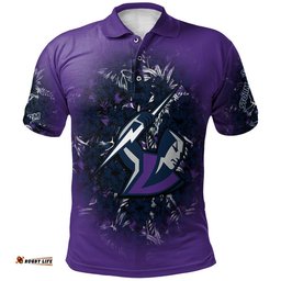 Melbourne Storm Polo Shirt Polynesian Hibiscus Tropical Vintage  - NRL