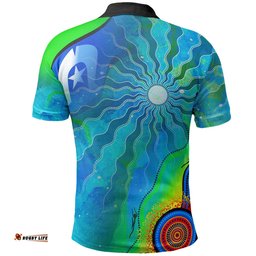 Polo Shirt - Torres Strait Islanders Flag with Aboriginal Patterns Shirt