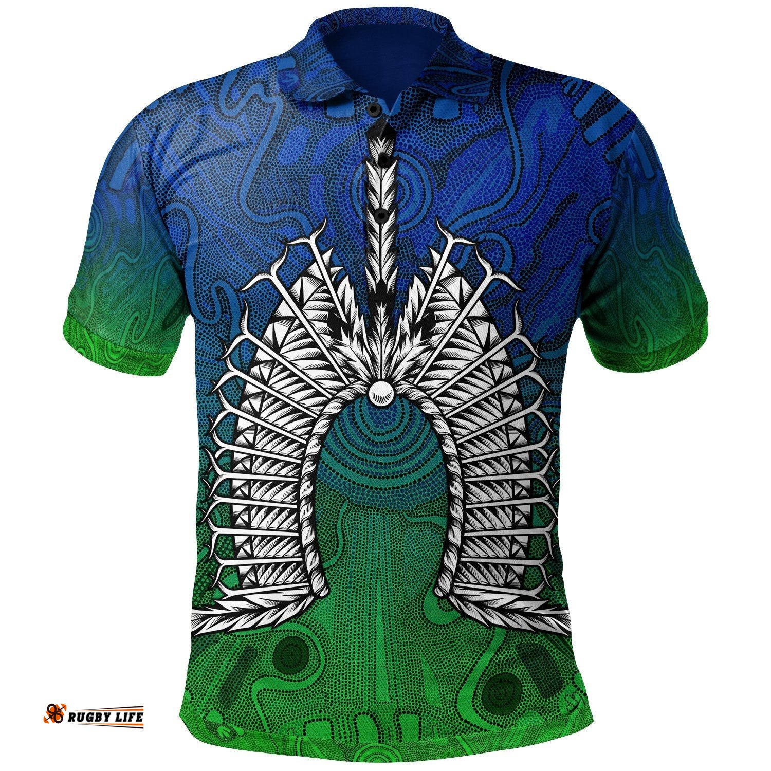 Torres Strait Islander Polo Shirt - Dhari Mask
